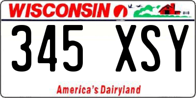 WI license plate 345XSY
