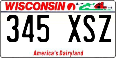WI license plate 345XSZ