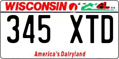WI license plate 345XTD