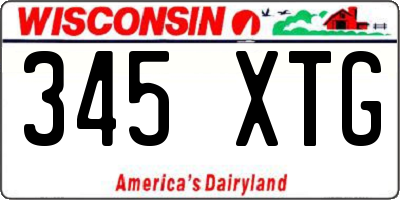 WI license plate 345XTG