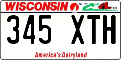 WI license plate 345XTH