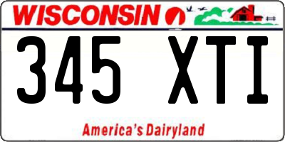 WI license plate 345XTI
