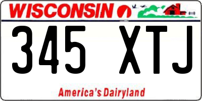 WI license plate 345XTJ