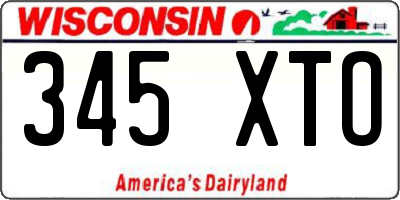 WI license plate 345XTO