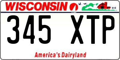 WI license plate 345XTP