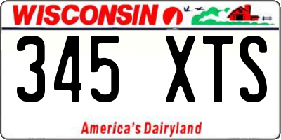 WI license plate 345XTS
