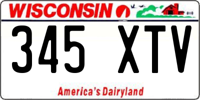 WI license plate 345XTV