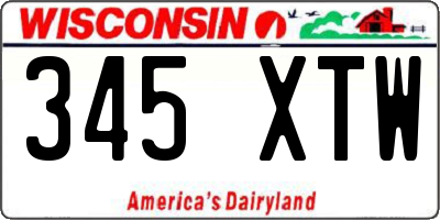 WI license plate 345XTW