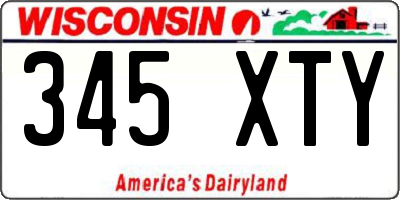 WI license plate 345XTY