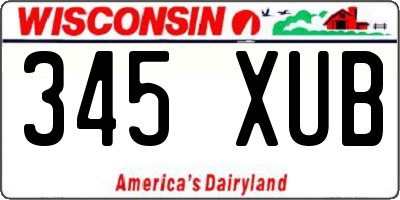 WI license plate 345XUB