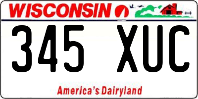 WI license plate 345XUC