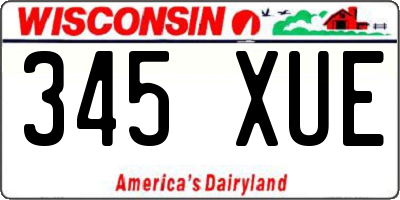 WI license plate 345XUE