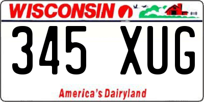 WI license plate 345XUG