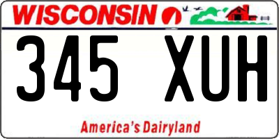 WI license plate 345XUH