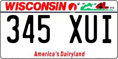 WI license plate 345XUI