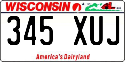 WI license plate 345XUJ