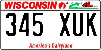 WI license plate 345XUK