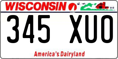 WI license plate 345XUO