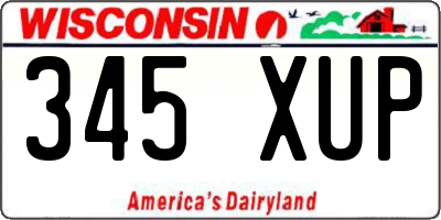 WI license plate 345XUP