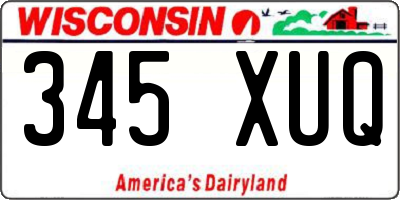 WI license plate 345XUQ