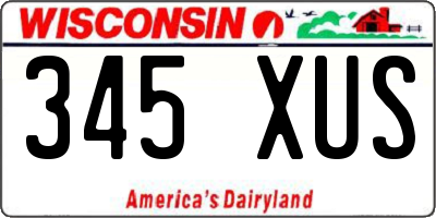 WI license plate 345XUS