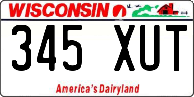 WI license plate 345XUT