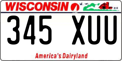 WI license plate 345XUU