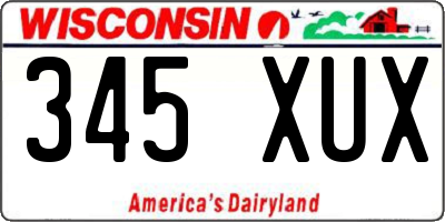 WI license plate 345XUX