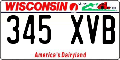 WI license plate 345XVB