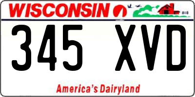 WI license plate 345XVD