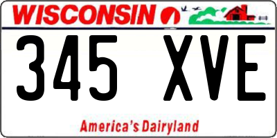 WI license plate 345XVE