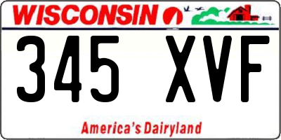 WI license plate 345XVF