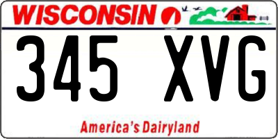WI license plate 345XVG