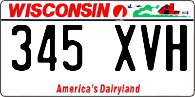 WI license plate 345XVH