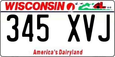 WI license plate 345XVJ