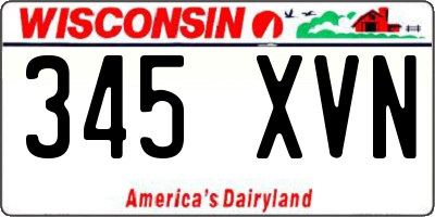 WI license plate 345XVN