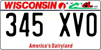 WI license plate 345XVO