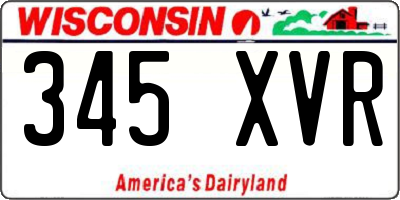 WI license plate 345XVR