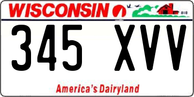 WI license plate 345XVV