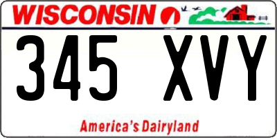 WI license plate 345XVY