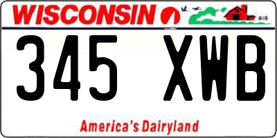 WI license plate 345XWB