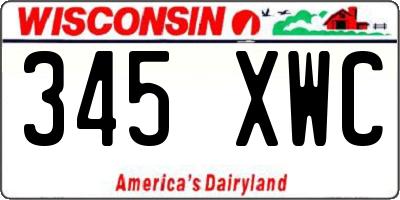 WI license plate 345XWC