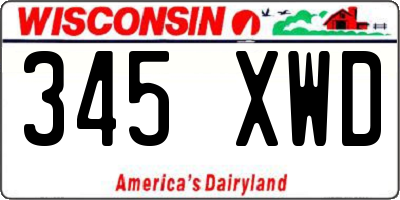 WI license plate 345XWD