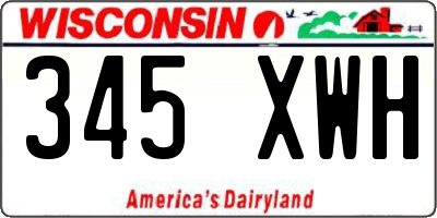 WI license plate 345XWH