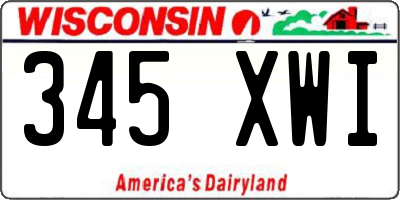 WI license plate 345XWI