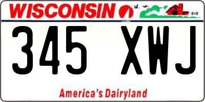 WI license plate 345XWJ