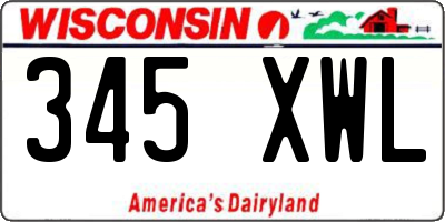 WI license plate 345XWL
