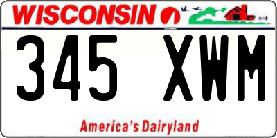 WI license plate 345XWM