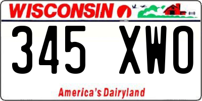 WI license plate 345XWO