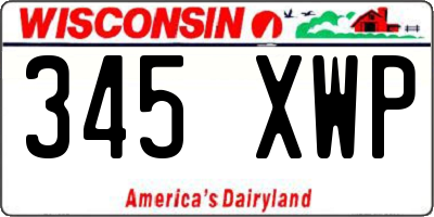 WI license plate 345XWP